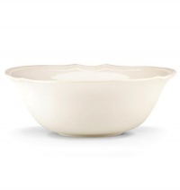 Lenox French Perle Bead Serving Bowl, 64-Ounce, White