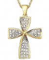 Victoria Townsend 18k Gold over Sterling Necklace, 18 Diamond Accent Cross Pendant