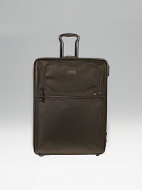 Ideal for 4-to-7-day trips, a wheeled case with expandable design and a bonus Just in Case tote to carry home travel acquisitions. Main compartment with pop-up expansion Removable garment sleeve Two exterior zip accessories pockets Inside accessories and tie pockets Top, side and bottom carry handles Telescoping handle Add-a-bag strap Protective feet Tumi Tracer Protection Ballistic nylon Imported 18W X 24H X 11D (13½D expanded) Ideal for 4-to-7-day trips, a wheeled case with expandable design and a bonus Just in Case tote to carry home travel acquisitions. Main compartment with pop-up expansion Removable garment sleeve Two exterior zip accessories pockets Inside accessories and tie pockets Top, side and bottom carry handles Telescoping handle Add-a-bag strap Protective feet Tumi Tracer Protection Ballistic nylon Imported 18W X 24H X 11D (13½D expanded)