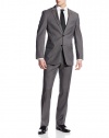 Tommy Hilfiger Men's Nathan Gray Stripe 2 Button Side Vent Suit