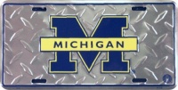 (6x12) University of Michigan Wolverines Diamond Cut Tin License Plate (6x12) University of Michigan Wolverines Diamond Cut Tin License Plate