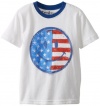 Wes & Willy Boys 2-7 Smiley Flag Ringer Toddler T-Shirt, White, 3T