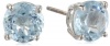 Sterling Silver Round Blue Topaz Earrings