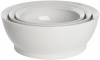 CaliBowl Nested Non-Spill Low Profile Bowls with Non-Slip Bases, Set of 3 Assorted Sizes, White