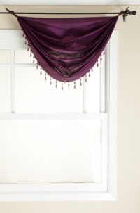 Stylemaster Tribeca Faux Silk Grommet Waterfall Valance with Beaded Trim, Amethyst, 36 by 37-Inch Stylemaster Tribeca Faux Silk Grommet Waterfall Valance with Beaded Trim, Amethyst, 36 by 37-Inch