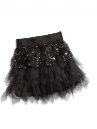 GUESS Kids Girls big girl allover sequin tulle skirt, BLACK (10/12) GUESS Kids Girls big girl allover sequin tulle skirt, BLACK (10/12)
