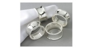 BEADED NAPKIN RINGS - Beaded Napkin Rings, Silver Plated, Set of 4 BEADED NAPKIN RINGS - Beaded Napkin Rings, Silver Plated, Set of 4