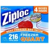 Ziploc Double Zipper Quart Freezer Bags, 216 Count