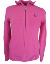 Ralph Lauren Sport Women Full -Zip Mock Neck Pony Logo Cardigan (XL, Maui Pink)