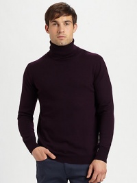 A handsome, cold-weather essential with long-lasting style, set in ribbed-knit wool for a streamlined silhouette.TurtleneckRibbed knit collar, cuffs and hemWoolDry cleanImported A handsome, cold-weather essential with long-lasting style, set in ribbed-knit wool for a streamlined silhouette.TurtleneckRibbed knit collar, cuffs and hemWoolDry cleanImported