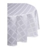 Lenox Laurel Leaf 70-by-104-Inch Oval Tablecloth, White