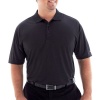 IZOD Men's Big-Tall Short Sleeve Solid Grid Golf Polo, Black, 2X