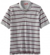 IZOD Men's Big-Tall Stripe Pique Polo, Light Grey Heather, Large/T