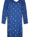 Charter Club Women's Starry Penguin Cotton Nightgown Blue, Medium