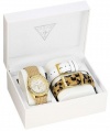 GUESS Women's U13597L1 Feminine Classic Hi-Energy Gold Tone Watch