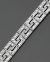 Macy's for Jasco Designs Sterling Silver, Greek Key Border Diamond Bracelet