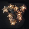 Kurt Adler 10-Light Golden Rattan Star Light Set