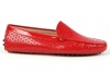 Tod's Womens Shoes Red Leather Gommino Slipon Moccasins T255