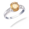 10x8MM 2.40 CT Citrine Ring In Sterling Silver (Available In Sizes 6 - 9)