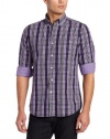 IZOD Men's Slim-Fit Plaid Ombre Button-Down Shirt