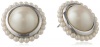 Carolee American Girl Pearl Tone Button Earrings