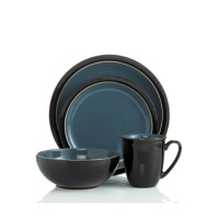 Denby Duets Black & Blue 4-piece Place Setting