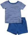 Splendid Littles Baby-Boys Newborn French Terry Active Short Set, Royal, 3-6 Months