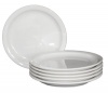 Restaurant Quality White / Ivory Ceramic Narrow Rim Plates - Set of 6 - 7.25 - Microwave and Dishwasher Safe - Commercial Grade