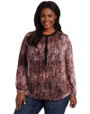 DKNY Jeans Women's Plus-Size Confetti Print Top