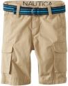 Nautica Boys 2-7 Belted Cargo Short, PB Khaki, 6