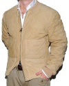 Polo Ralph Lauren Mens Vintage Hunting Quilted Suede Leather Jacket Khaki Medium