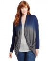 DKNY Jeans Women's Plus-Size Dip Dye Cardigan