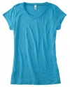 Bella 8601 3.1 oz. Ladies Bernadette Burnout Crew Neck - Aqua - L