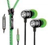 Zipbuds FRESH Noise-Isolating Metal Earbuds with 3-Button Mic/Remote and Tangle Free Zipper Cabling (Green)