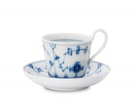 Royal Copenhagen Blue Fluted Plain High Handled Cup Saucer Royal Copenhagen Blue Fluted Plain High Handled Cup Saucer