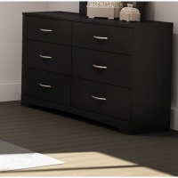 South Shore Step One Collection 6-Drawer Triple Dresser, Black South Shore Step One Collection 6-Drawer Triple Dresser, Black