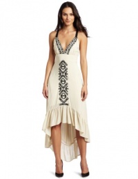 Twelfth St. by Cynthia Vincent Women's Embroidered Leather Strap Cascade Dress, Cream, Small Twelfth St. by Cynthia Vincent Women's Embroidered Leather Strap Cascade Dress, Cream, Small