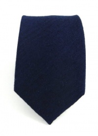 Wool Skinny Navy Solid Tie