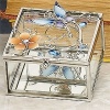 Blue Butterfly Glass Jewelry Box Container Accessory Jewel Holder