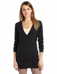 Magaschoni Women's 100% Cashmere Deep V Tunic Sweater, Castle,Small Magaschoni Women's 100% Cashmere Deep V Tunic Sweater, Castle,Small