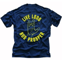Star Trek T-Shirt Live Long and Prosper Original Series Navy T Shirt Star Trek T-Shirt Live Long and Prosper Original Series Navy T Shirt