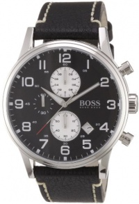 Hugo Boss Chronograph Black Dial Black Leather Mens Watch 1512569 Hugo Boss Chronograph Black Dial Black Leather Mens Watch 1512569