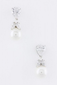JACOBS & McCARTNEY CRYSTAL PEARL EARRINGS