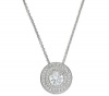 Eliot Danori Necklace, 16 Silver-Tone Crystal Cubic Zirconia Circle Pendant (1 ct. t.w.)