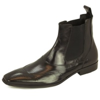 Natazzi Italian Napa Calfskin Leather Shoes Men's Vintage Chelsea Dress Boot Model Bari-Boot L-3020 Black (10.5 D(M) US / 43.5 (M) EU) Natazzi Italian Napa Calfskin Leather Shoes Men's Vintage Chelsea Dress Boot Model Bari-Boot L-3020 Black (10.5 D(M) US / 43.5 (M) EU)