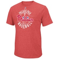 MLB Philadelphia Phillies The Big Time T-Shirt, Red Heather, Medium