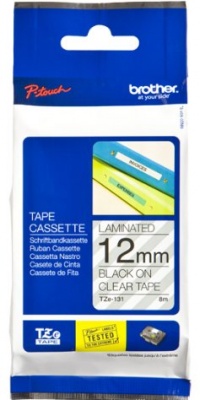 Brother TZe131 Black on Clear 1/2-Inch Labeling Tape (26.2 Feet) - Retail Packaging Brother TZe131 Black on Clear 1/2-Inch Labeling Tape (26.2 Feet) - Retail Packaging