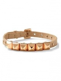 Michael Kors MKJ2967 Rose Gold Pyramid Studded Tan Leather Bracelet Michael Kors MKJ2967 Rose Gold Pyramid Studded Tan Leather Bracelet