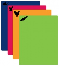 CounterArt Flexible Cutting Mat with Food Icons, Set of 4 CounterArt Flexible Cutting Mat with Food Icons, Set of 4