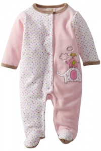 ABSORBA Baby-Girls Newborn V Elephant Footie, White/Pink, 3-6 Months ABSORBA Baby-Girls Newborn V Elephant Footie, White/Pink, 3-6 Months